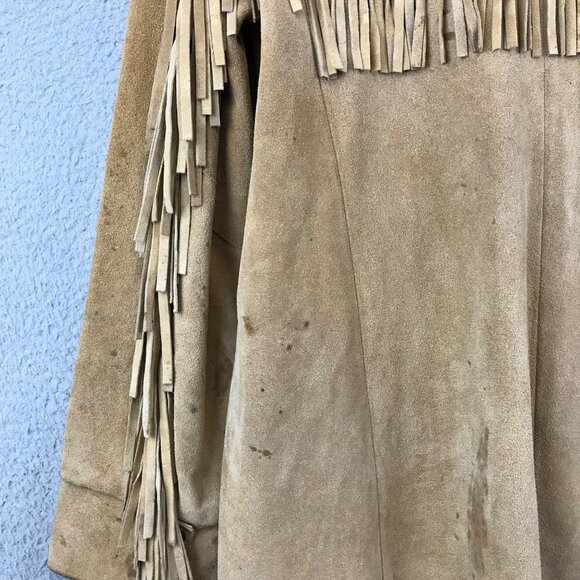 Vintage Dawn Fashions Suede Leather Fringe Jacket 60’s Hippy Size M - Picture 5 of 15